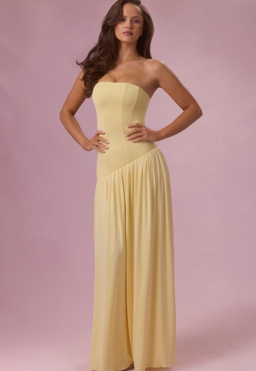 Jersey Strapless Gown in Butter