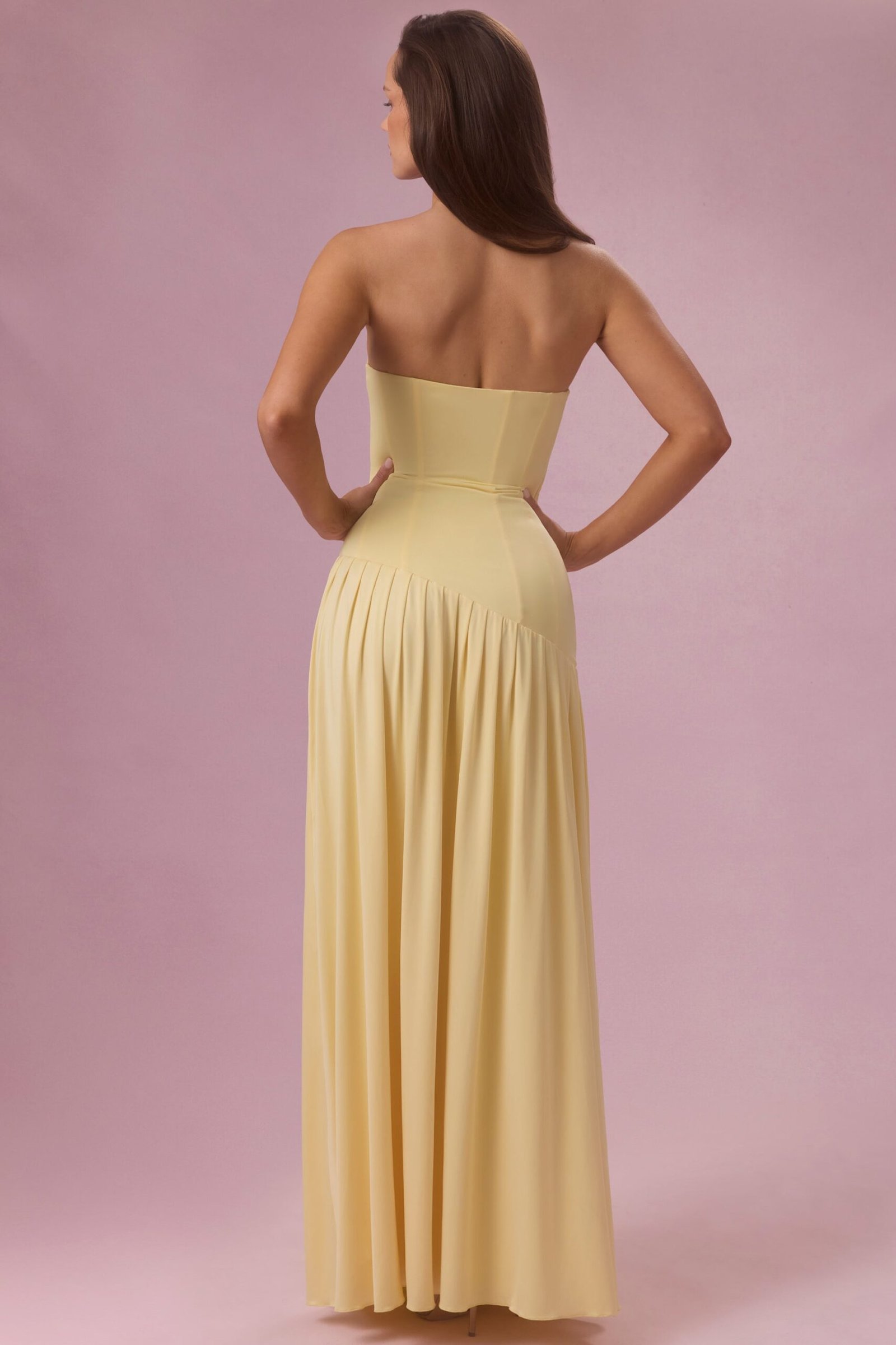 Jersey Strapless Gown in Butter - Image 6