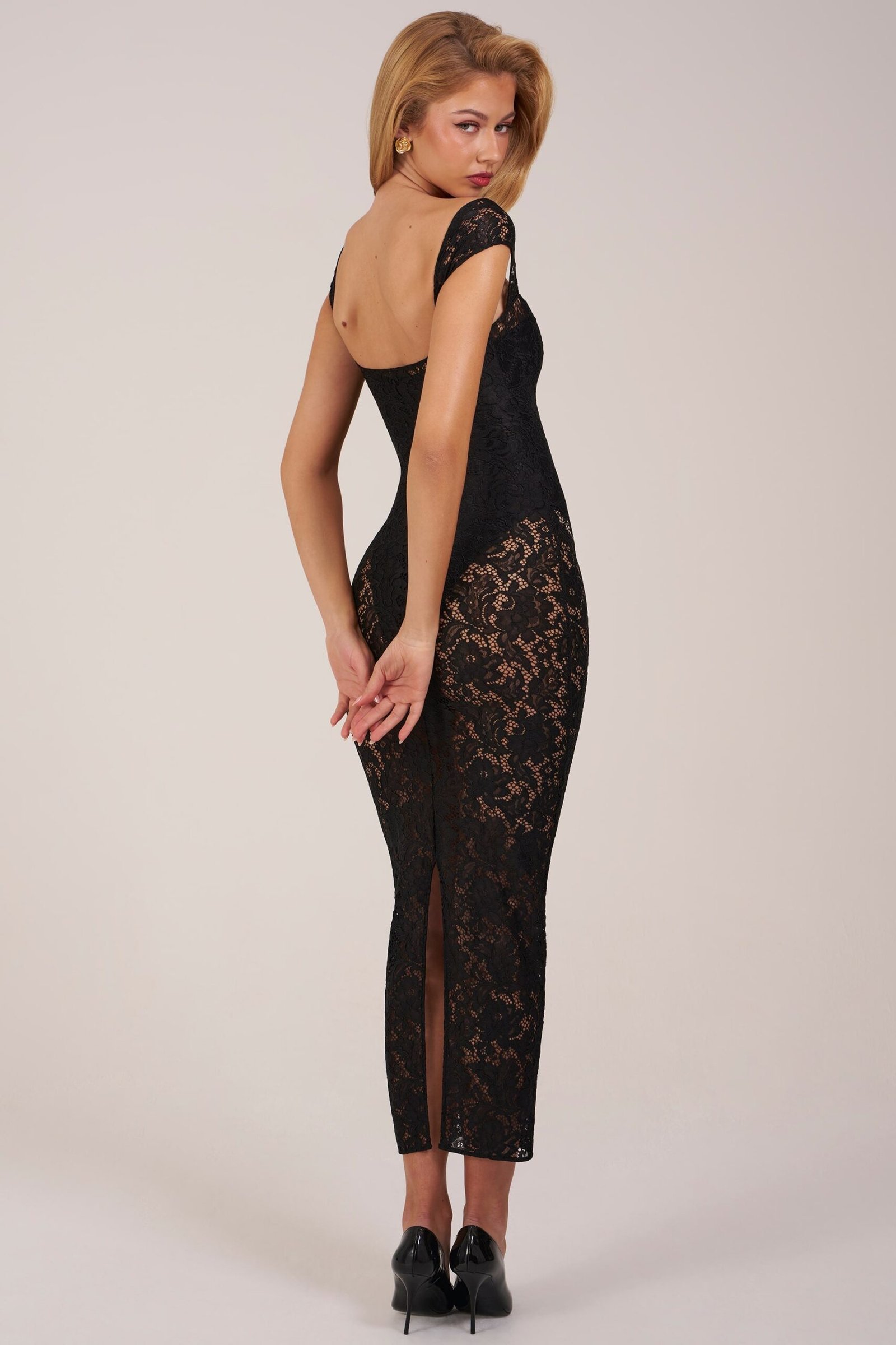 Sweetheart-Neck Maxi Dress in Black - Image 2